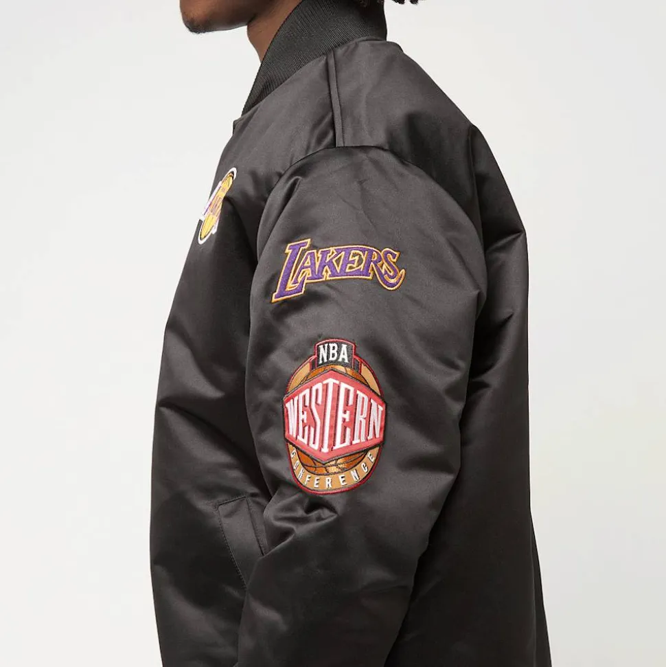 Black Out Satin Jacket Los Angeles Lakers