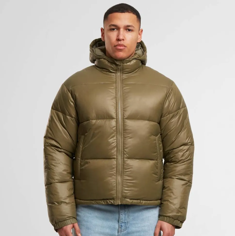 Boys Shiny Puffer Jacket With Hood
