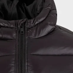 Boys Shiny Puffer Jacket With Hood