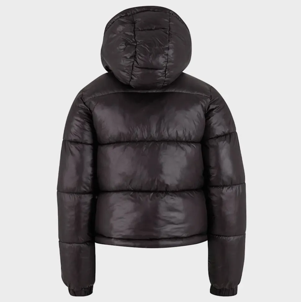 Boys Shiny Puffer Jacket With Hood