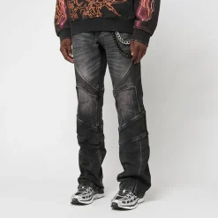 Color Block & Piping Jeans