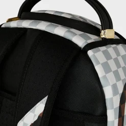Cream and Brown Tear Check Backpack