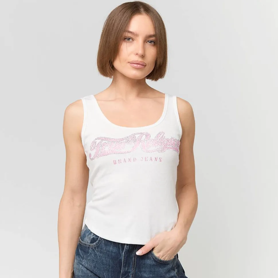 Crystal Square Neck Rib Tank