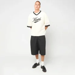 Cursive Varsity Crochet Boxy T-Shirt