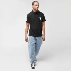 Custom Slim Fit Big Pony Mesh Polo Shirt