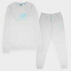 French Terry Stacked Logo Crew & Jog Set