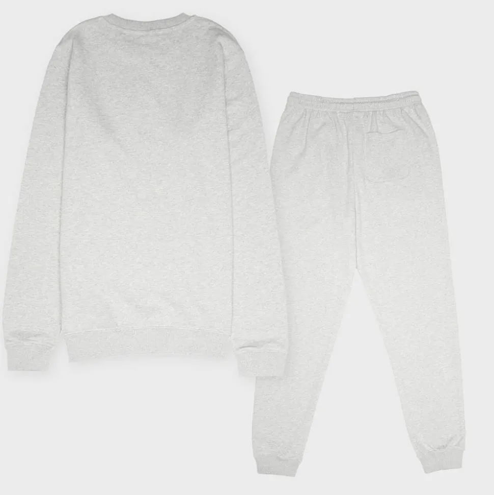 French Terry Stacked Logo Crew & Jog Set