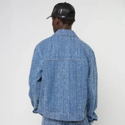 Jeans Distressed Zip Denim Jacket