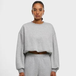Ladies Cropped Gathered Sweatshirt