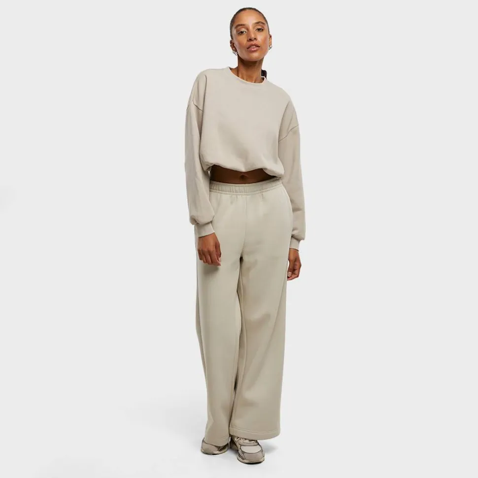 Ladies Cropped Gathered Sweatshirt