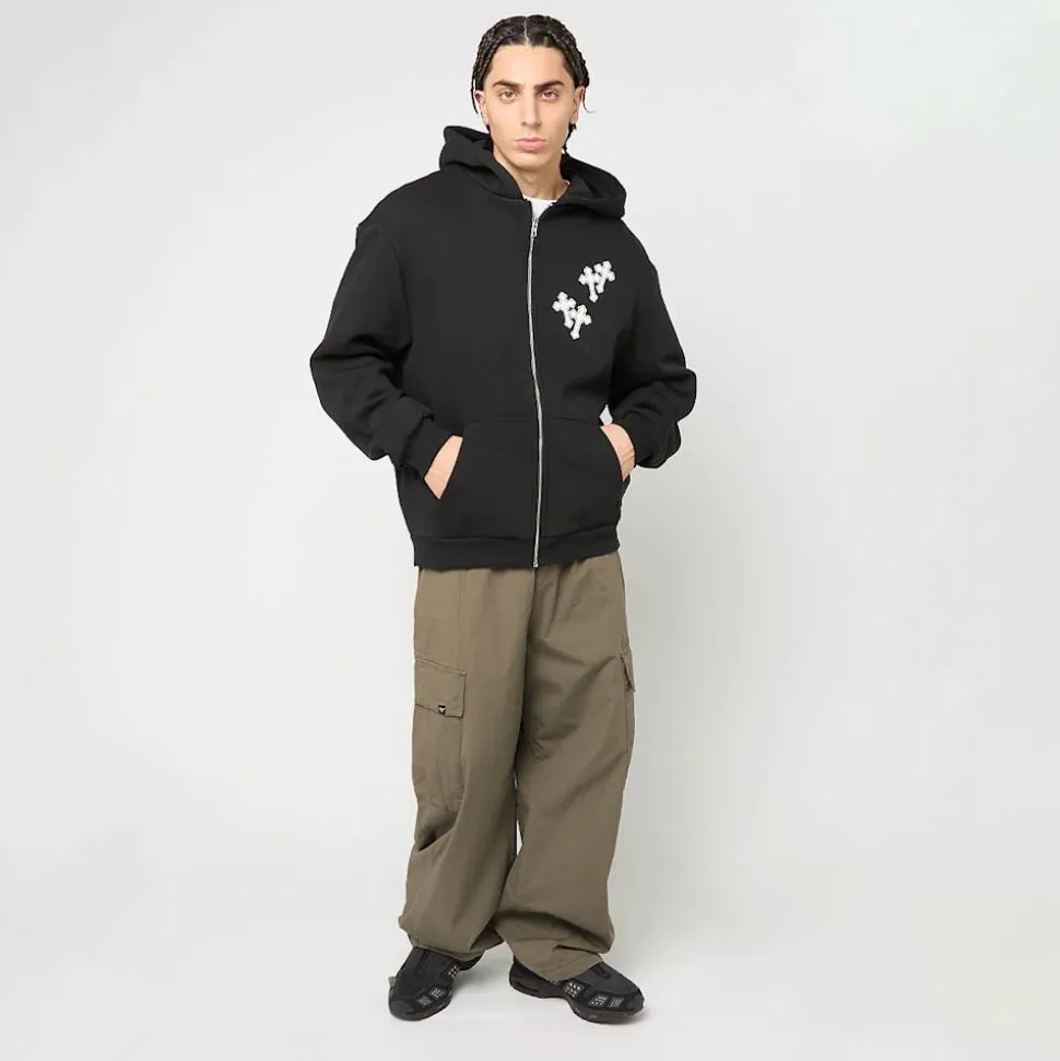Mary Cross Fluffy Zip Hoody