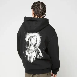 Mary Cross Fluffy Zip Hoody