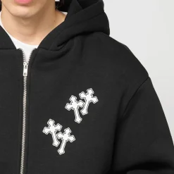 Mary Cross Fluffy Zip Hoody