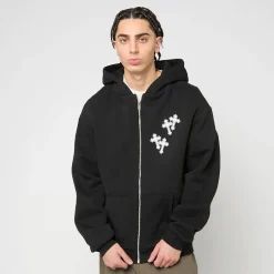 Mary Cross Fluffy Zip Hoody