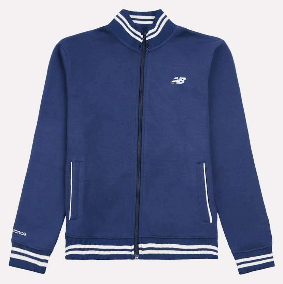 NB Double Knit Full Zip Funnel Top nb navy