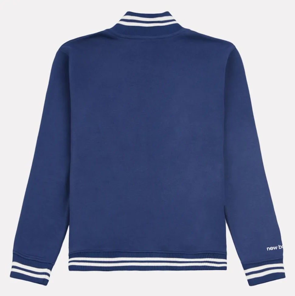NB Double Knit Full Zip Funnel Top nb navy