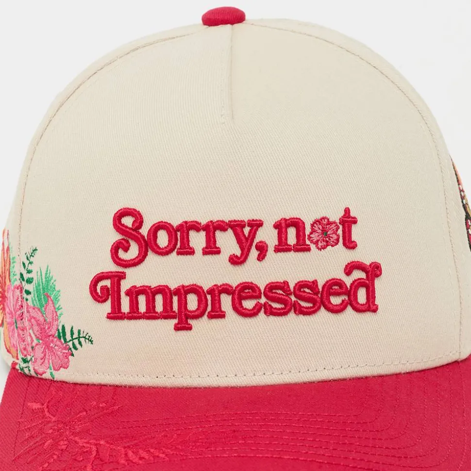 Not Impressed Floral Twill Trucker