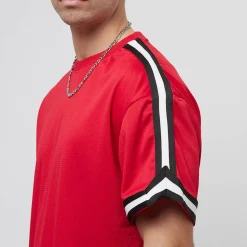 Oversized Stripes Mesh Tee