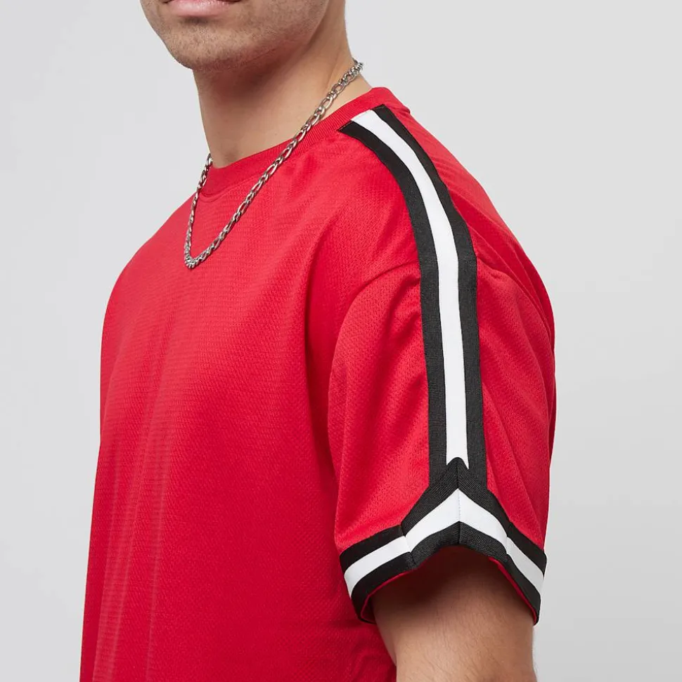 Oversized Stripes Mesh Tee