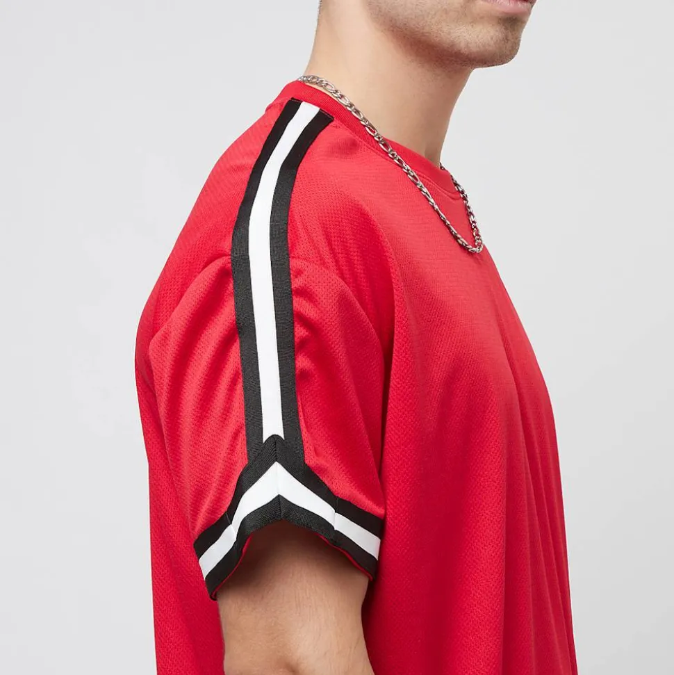 Oversized Stripes Mesh Tee