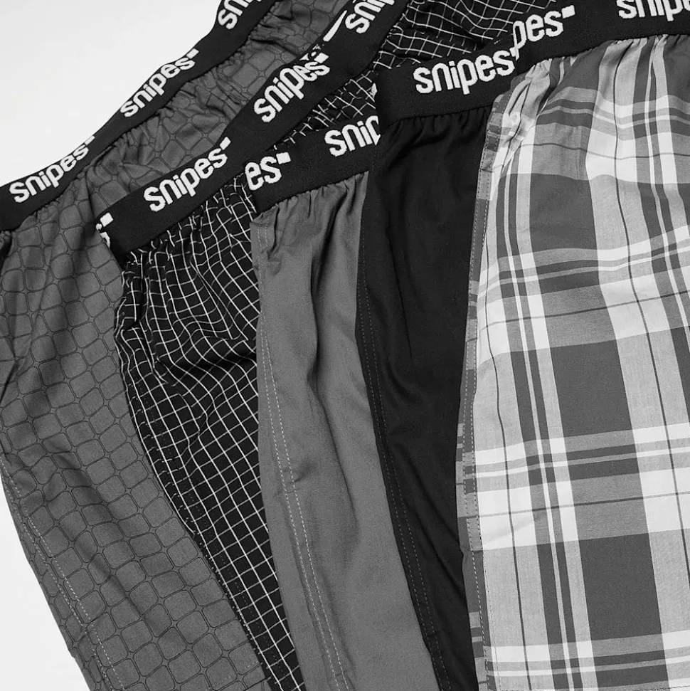5 PACK - Black Tape Woven Boxershorts