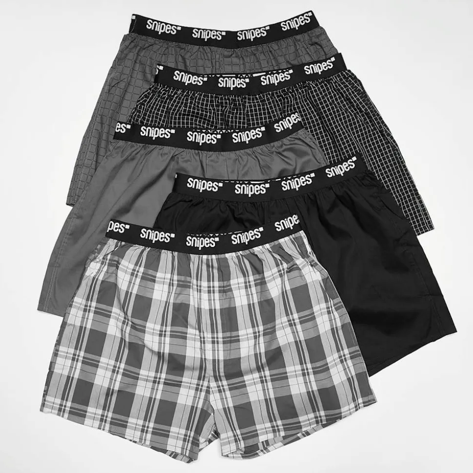 5 PACK - Black Tape Woven Boxershorts