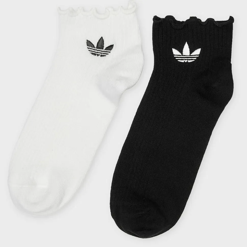2 PACK - Ruffle Quarter Socks