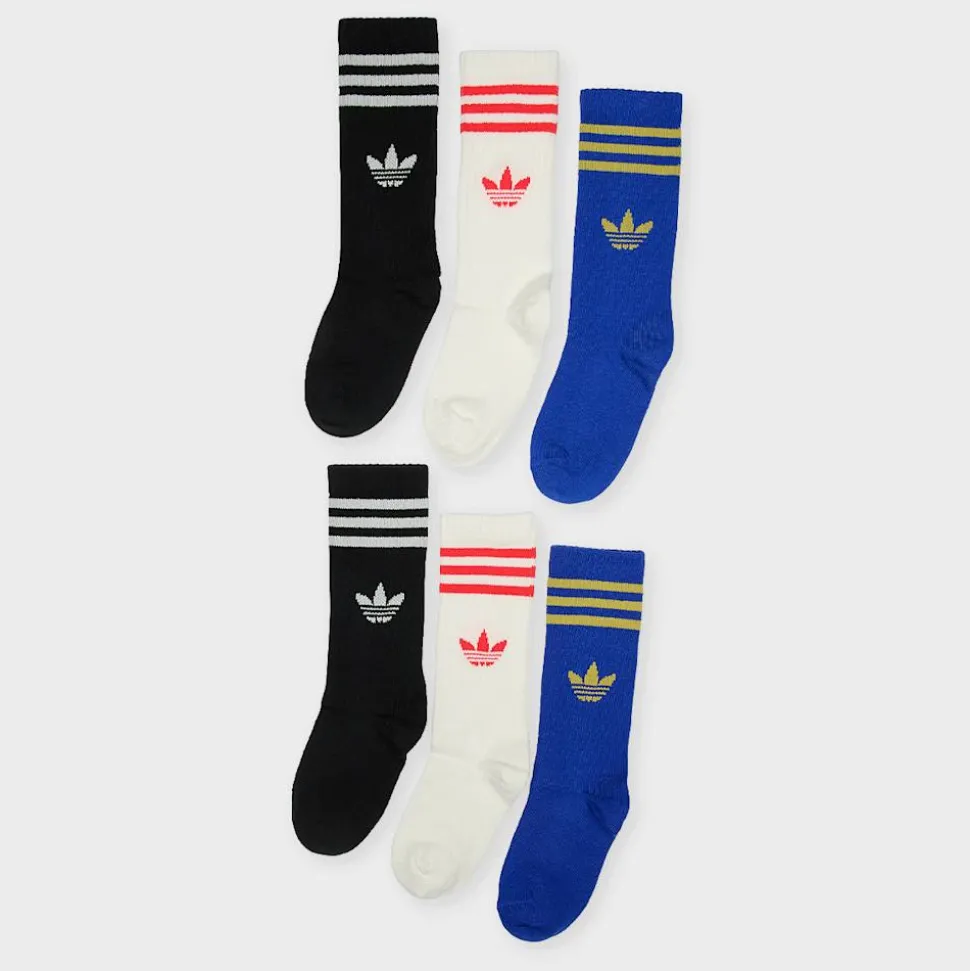 6 PACK - 3 Stripes Crew Socks