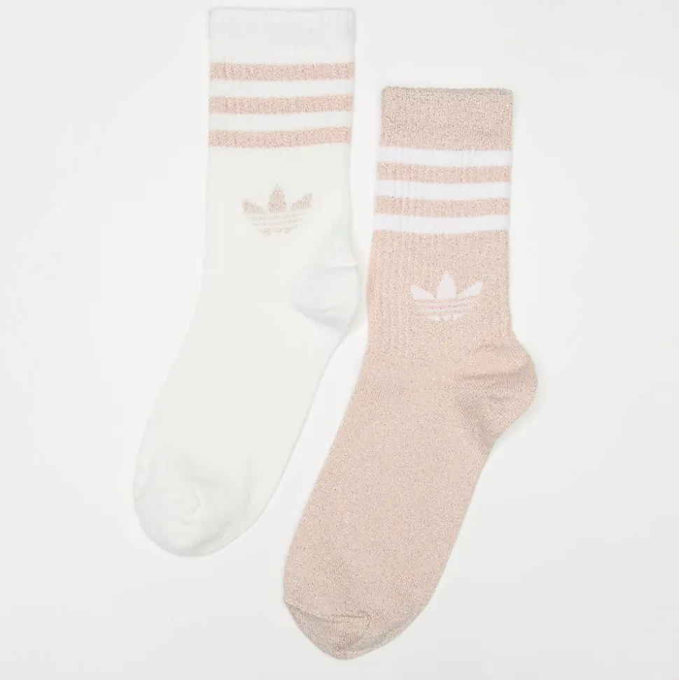 2 PACK - 3-Stripes Glitter Crew Socks