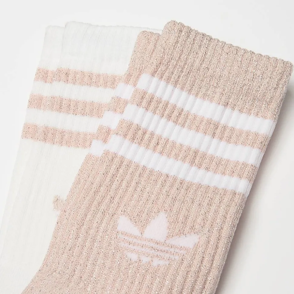 2 PACK - 3-Stripes Glitter Crew Socks