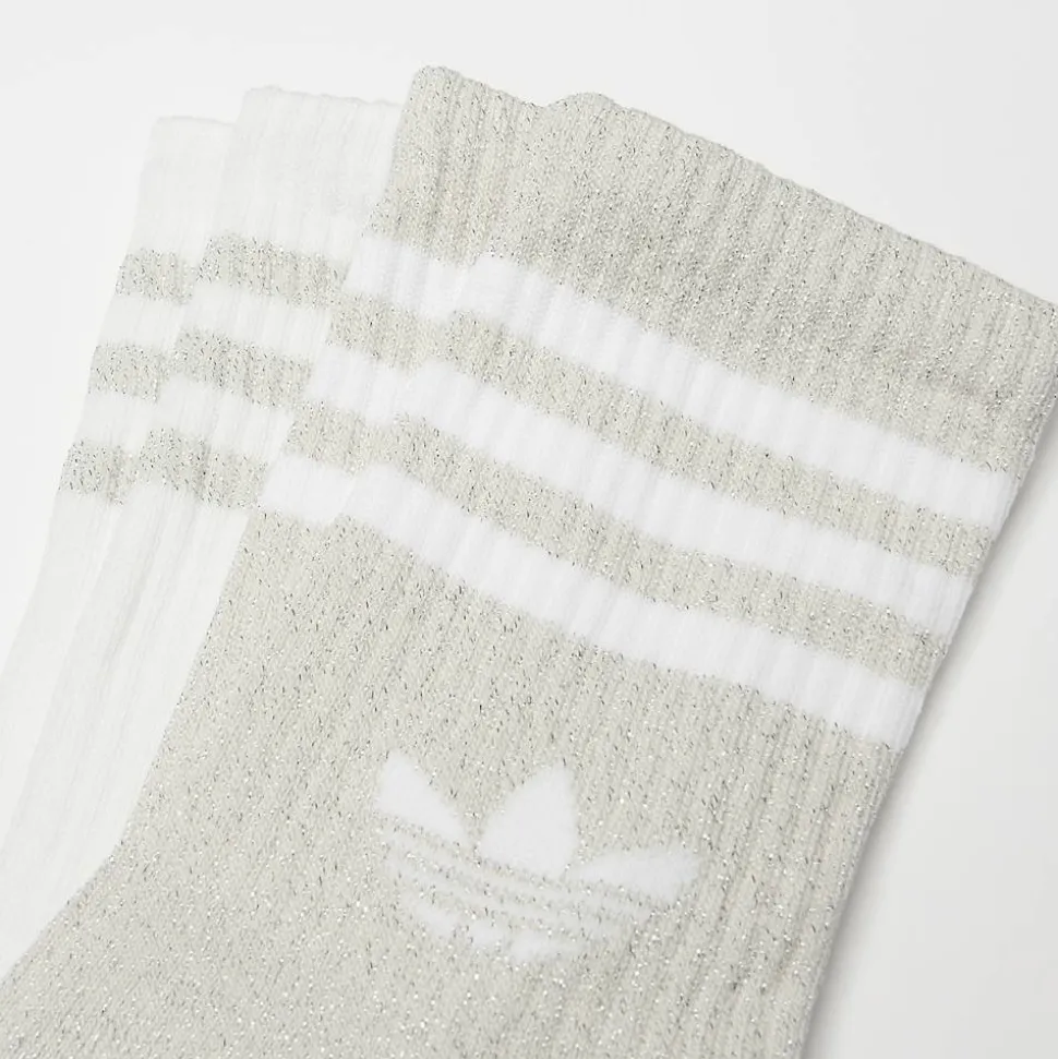 2 PACK - 3-Stripes Glitter Crew Socks