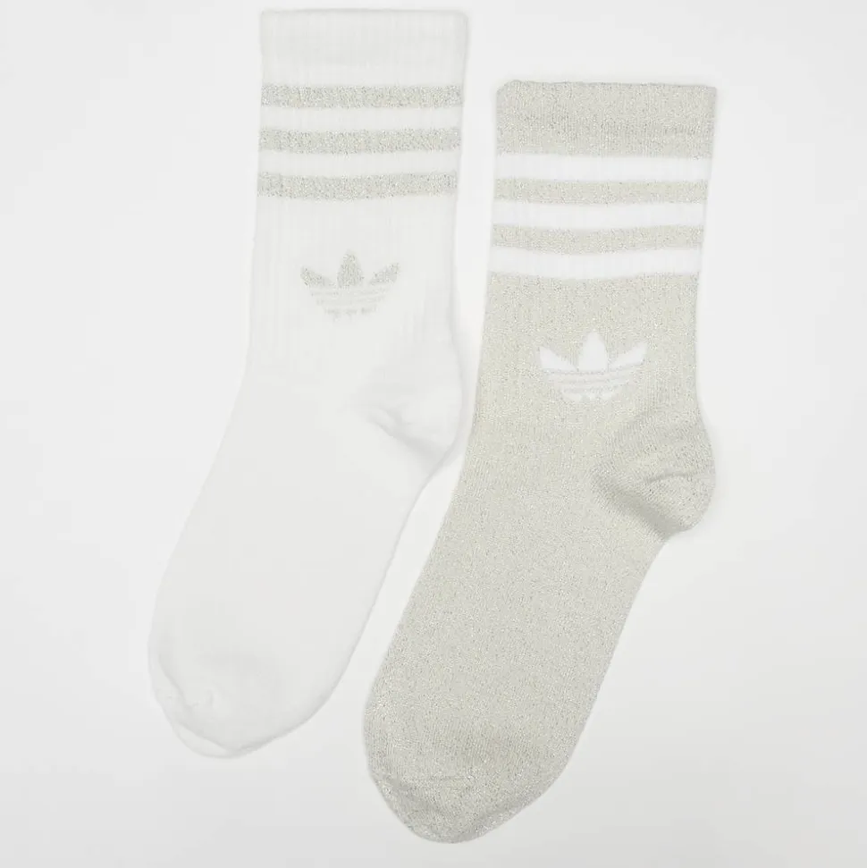 2 PACK - 3-Stripes Glitter Crew Socks