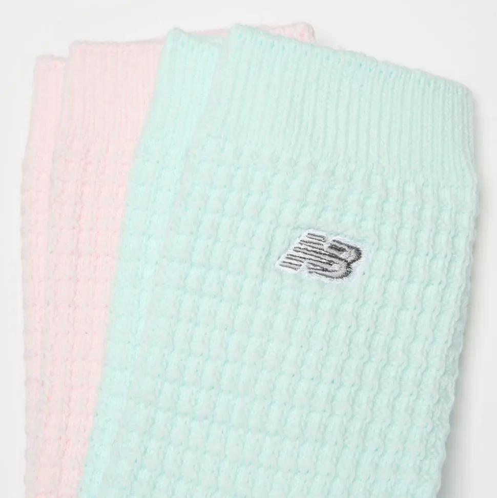 2 PACK - Waffle Knit Mid Crew Socks