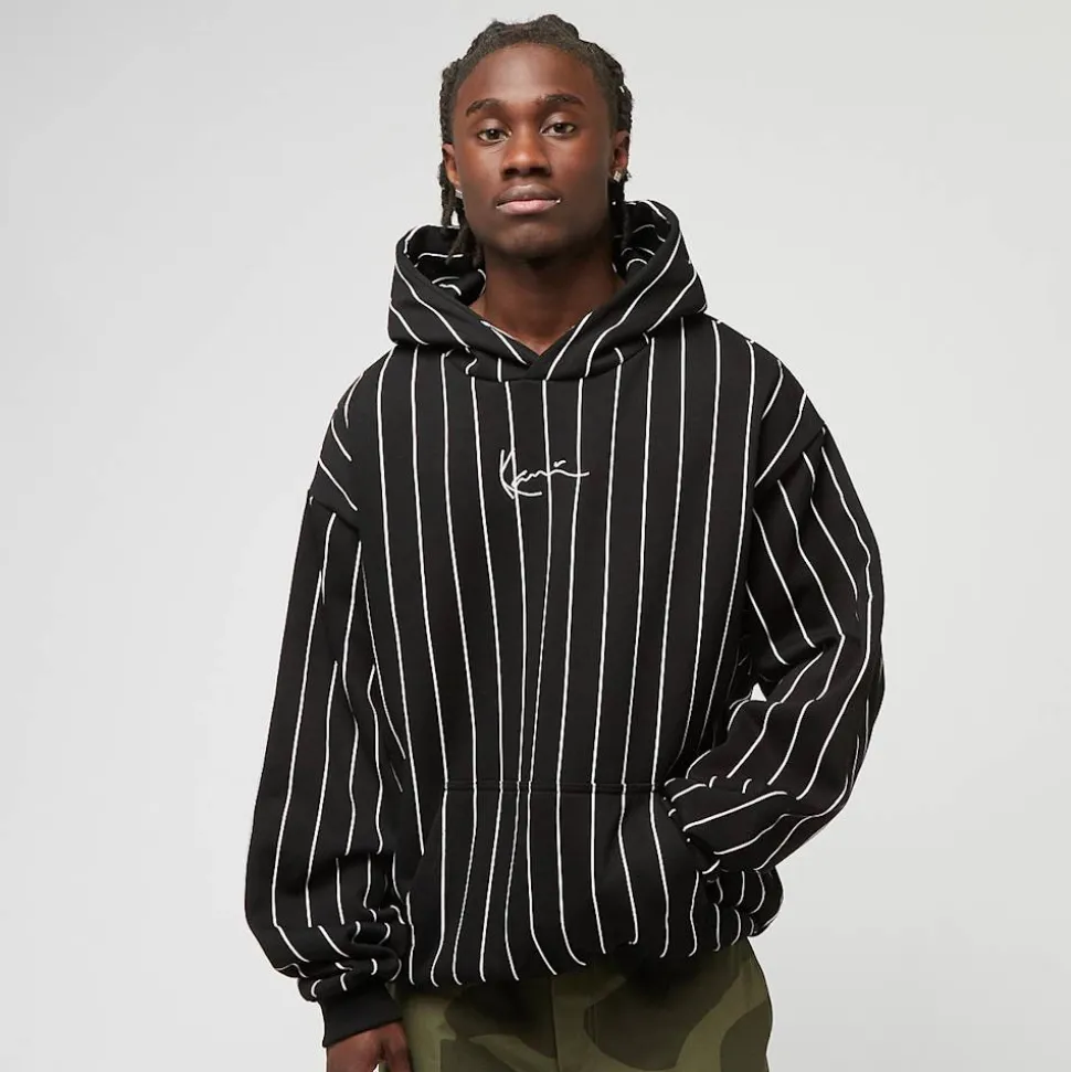 Signature Logo Pinstripe Oversized Hoodie