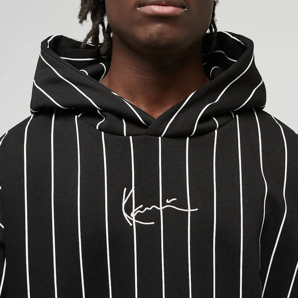 Signature Logo Pinstripe Oversized Hoodie