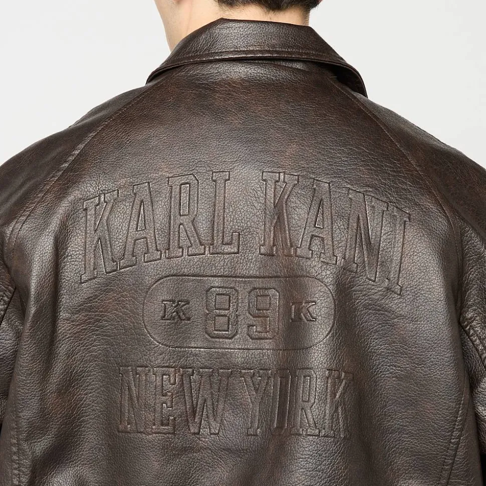 Signature Pu Leather Bomber Jacket