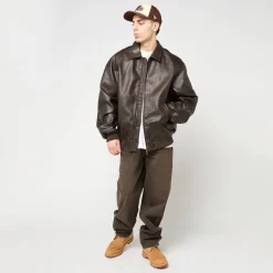 Signature Pu Leather Bomber Jacket