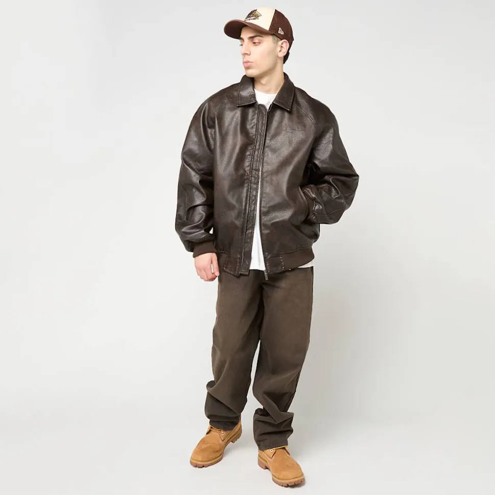Signature Pu Leather Bomber Jacket