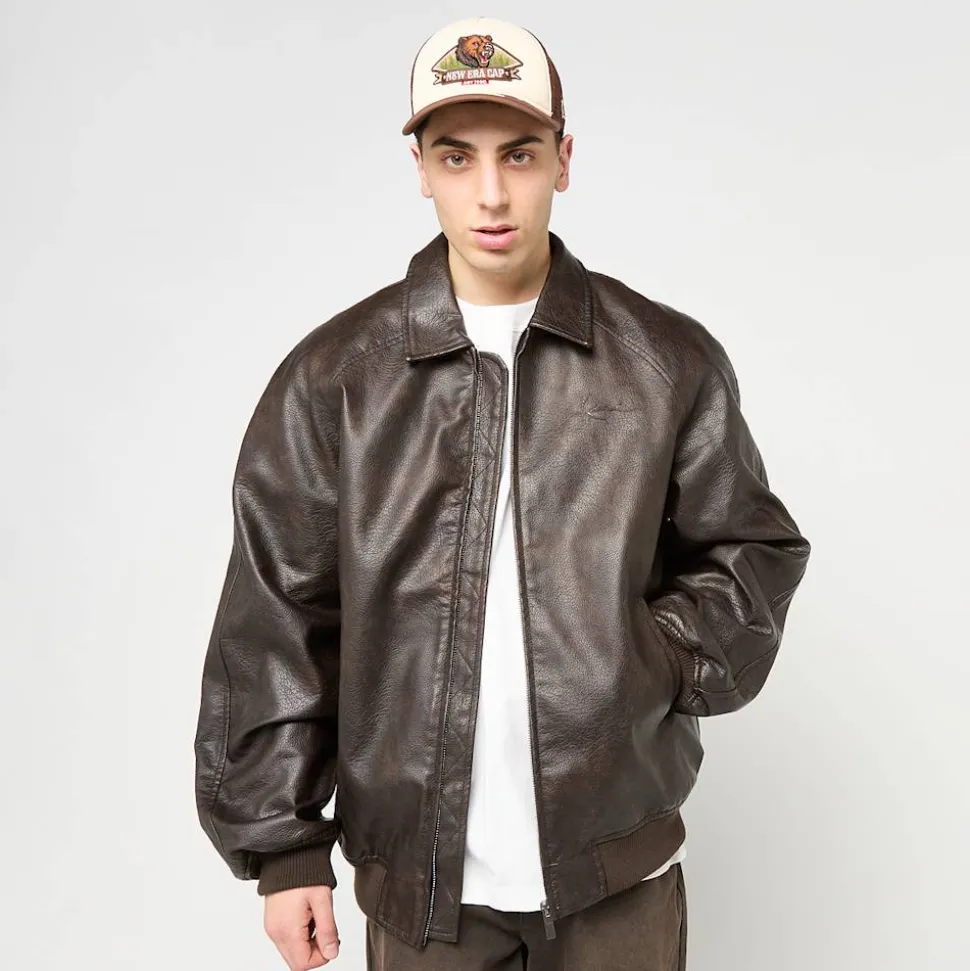 Signature Pu Leather Bomber Jacket