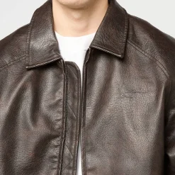 Signature Pu Leather Bomber Jacket