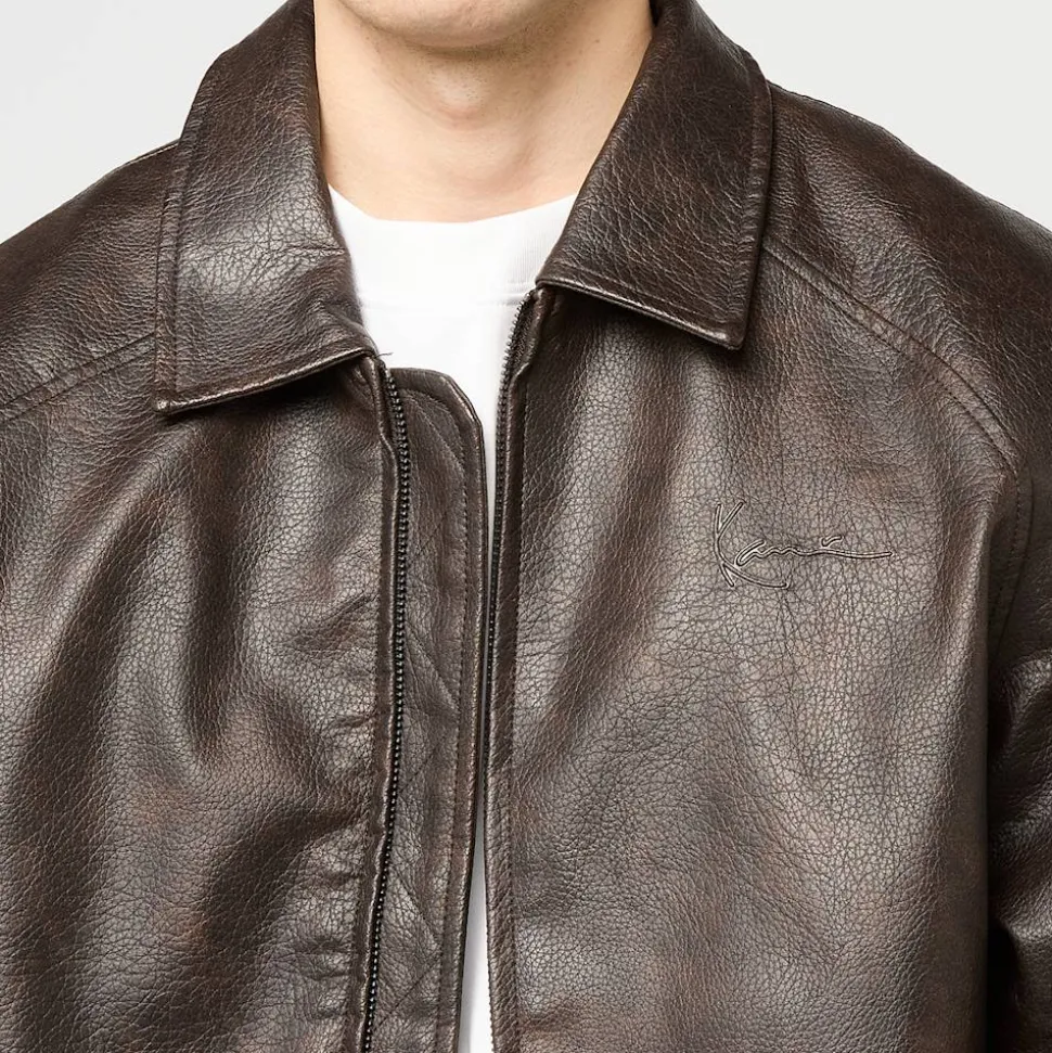 Signature Pu Leather Bomber Jacket