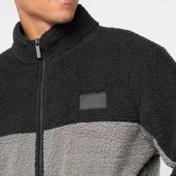 Signature Rubber Patch Teddy Zip Jacket