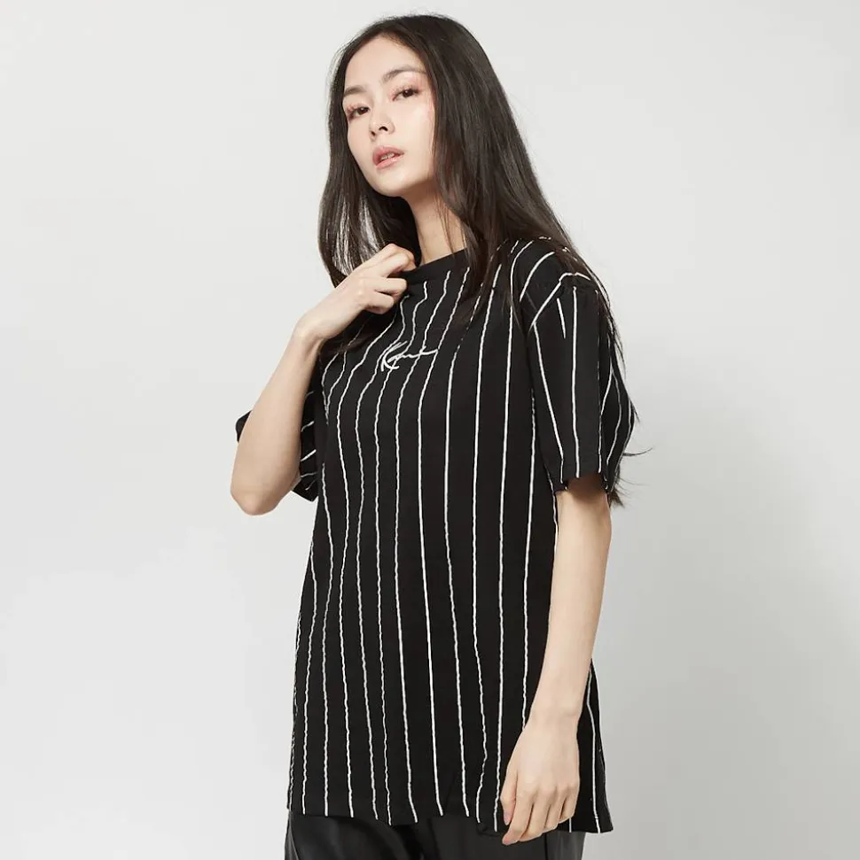 Small Signature Essential Pinstripe Oversized Tee