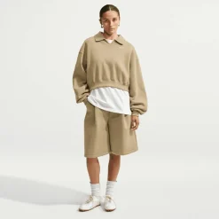 Studio Fleece Medium Weight Oversized Crop Polo