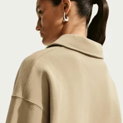 Studio Fleece Medium Weight Oversized Crop Polo