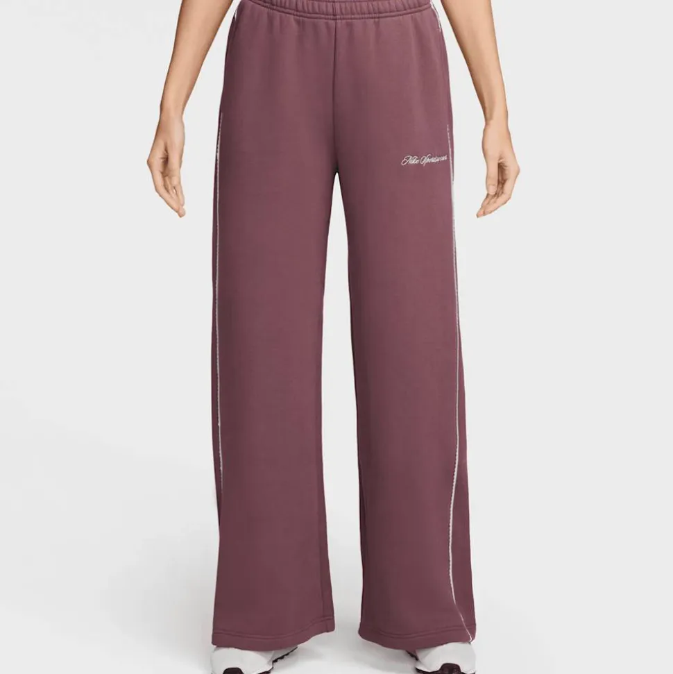 Studio Fleece Mid-Rise Wide-Leg Scallop Pants