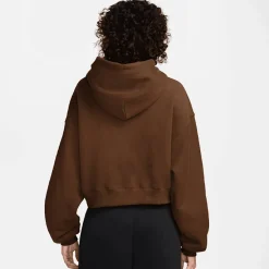 Studio Fleece Oversized Cropped Full-Zip Hoodie