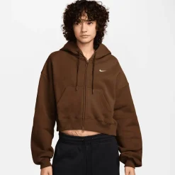 Studio Fleece Oversized Cropped Full-Zip Hoodie