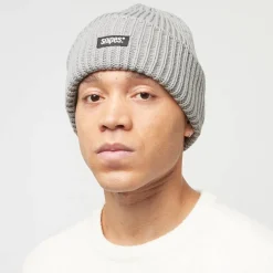 Woven Logo Knit Beanie